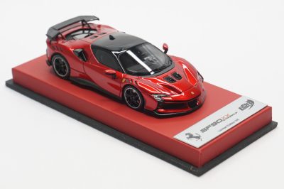 1/43 BBR Ferrari SF90XX stradale in color rosso Poertofino set on red leather base limited 5 pieces - Image 6