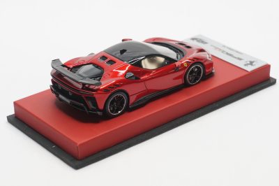 1/43 BBR Ferrari SF90XX stradale in color rosso Poertofino set on red leather base limited 5 pieces - Image 5
