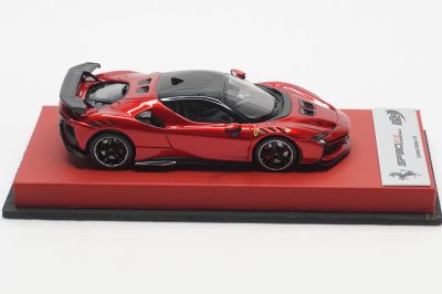 1/43 BBR Ferrari SF90XX stradale in color rosso Poertofino set on red leather base limited 5 pieces - Image 2