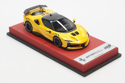 1/43 BBR Ferrari SF90XX stradale in color Giallo tristato set on red leather base limited 5 pieces - Image 5