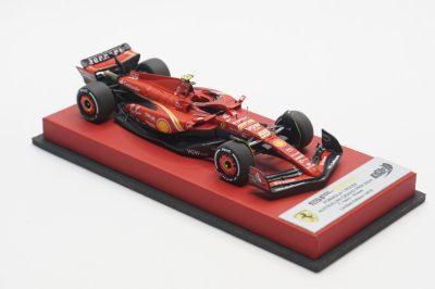 1/43 BBR Ferrari SF-24 GP australia 2024 c.sainz winner set on red leather base limited 15 pieces - Image 5