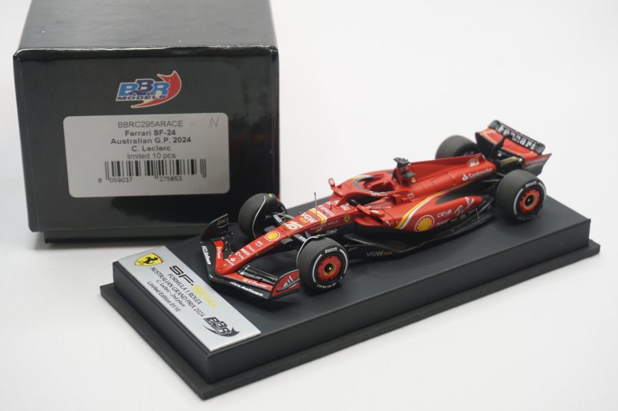 1/43 BBR Ferrari SF-24 GP australia 2024 C.Leclerc set on black leather base limited 10 pieces