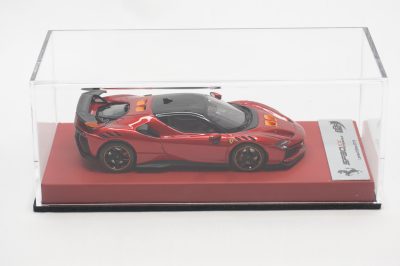 1/43 BBR Ferrari SF90XX stradale in color rosso fuoco set on red leather base limited 10 pieces - Image 3