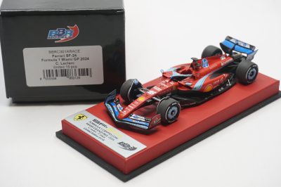 1/43 BBR Ferrari SF-24 GP Miami 2024 C.Leclerc set on red leather base limited 15 pieces
