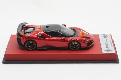 1/43 BBR Ferrari SF90XX stradale in color rosso fuoco set on red leather base limited 10 pieces - Image 6