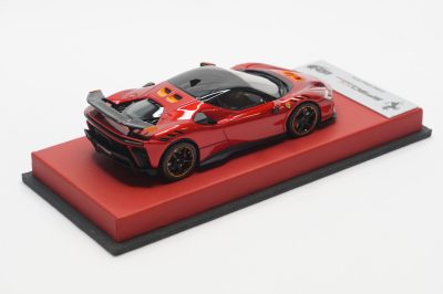 1/43 BBR Ferrari SF90XX stradale in color rosso fuoco set on red leather base limited 10 pieces - Image 4
