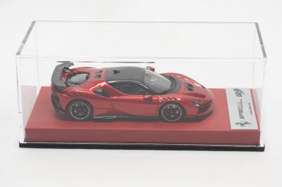 1/43 BBR Ferrari SF90XX stradale in color rosso Poertofino set on red leather base limited 5 pieces - Image 4
